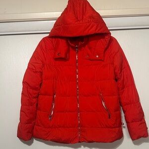 Halogen Women Bright Red Puffer Jacket Large